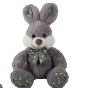 Plush Gray Bunny with Bow